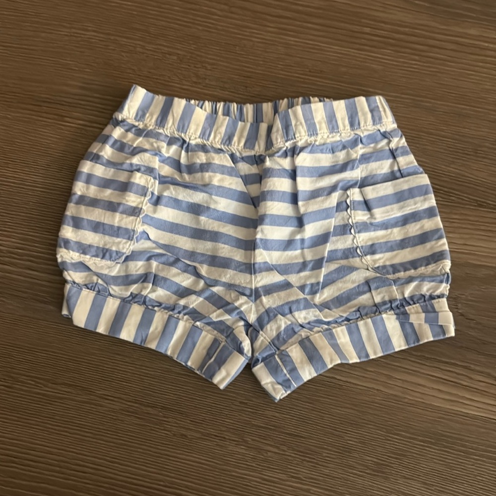 Jacadi blue and white striped 6 months baby shorts